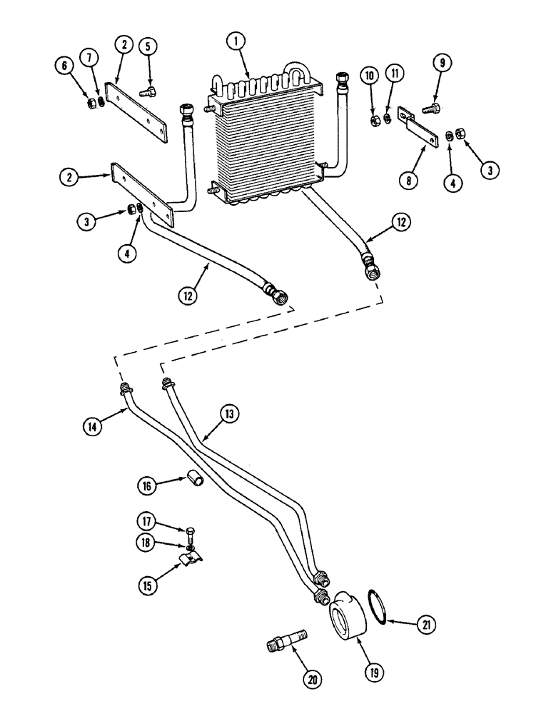 Схема запчастей Case IH 1594 - (2-02) - ENGINE OIL COOLER (02) - ENGINE
