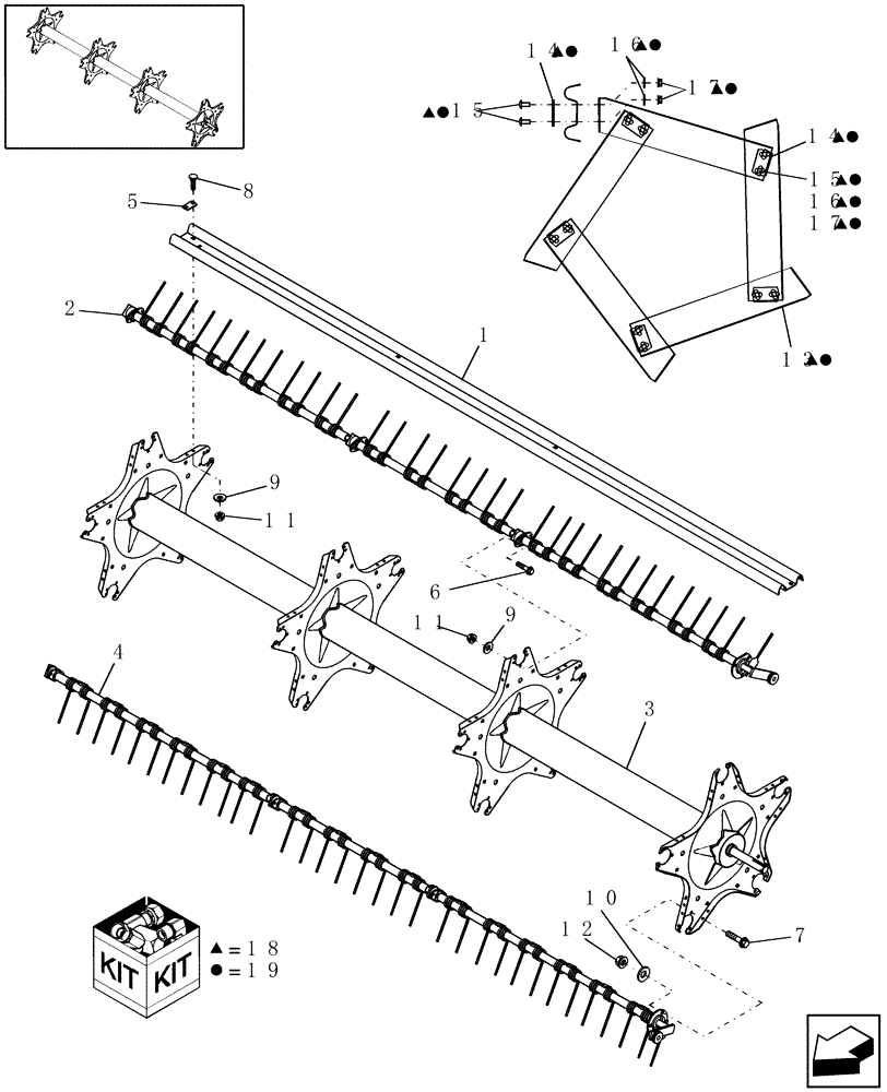 Схема запчастей Case IH HDX122 - (20.13.02[1]) - REEL (58) - ATTACHMENTS/HEADERS