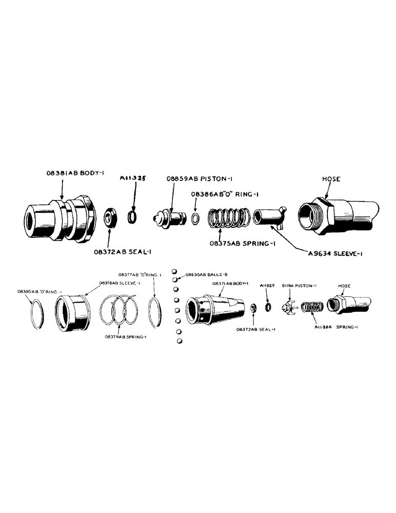 Схема запчастей Case IH 900 - (133A) - HYDRAULIC CONTROL UNIT, 4026AA BREAK-AWAY SELF SEALING COUPLING FEMALE (08) - HYDRAULICS