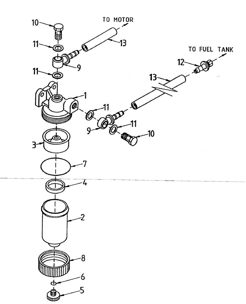 Схема запчастей Case IH 7700 - (C01-32) - WATER SEPARATOR AND FUEL LINES (108), UP TO AND INCLUDING SERIAL #7907 Engine & Engine Attachments