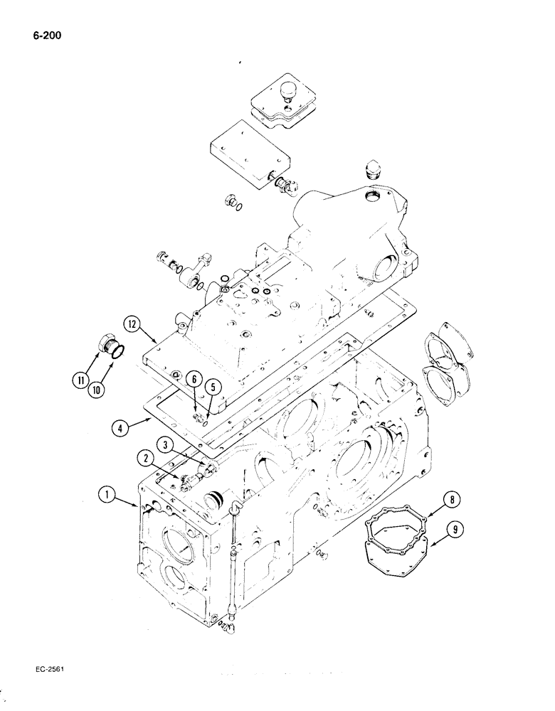 Схема запчастей Case IH 385 - (6-200) - REAR FRAME, COVER AND CONNECTIONS (06) - POWER TRAIN