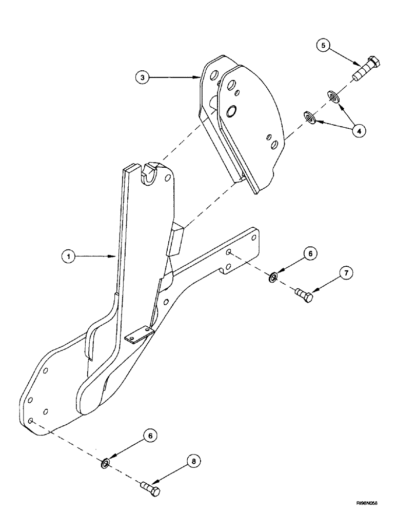 Схема запчастей Case IH L400 - (9-08) - MOUNTING BRACKETS, C50, C60 (09) - CHASSIS/ATTACHMENTS