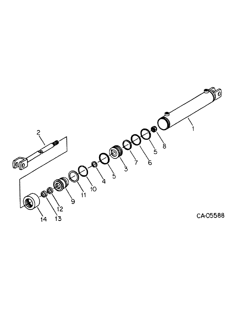 Схема запчастей Case IH 4386 - (10-28) - HYDRAULICS, POWER STEERING CYLINDER, 4386 TRACTORS WITH SERIAL NO. 1333 AND ABOVE (07) - HYDRAULICS