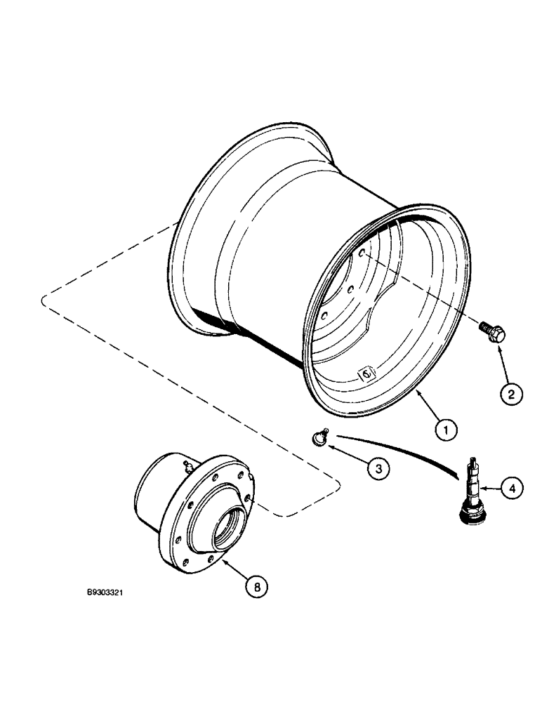Схема запчастей Case IH 2055 - (5-16) - REAR STEERING WHEEL AND HUB (04) - STEERING