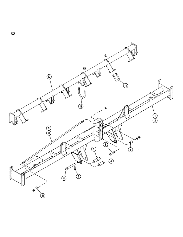 Схема запчастей Case IH 100-SERIES - (52) - CENTER TOOLBAR, PRIOR TO SN1605900 