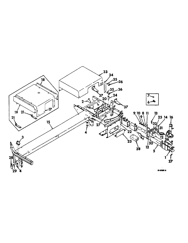 Схема запчастей Case IH 816 - (G-03) - MAIN FRAME, TONGUE, HITCH AND RELATED PARTS 