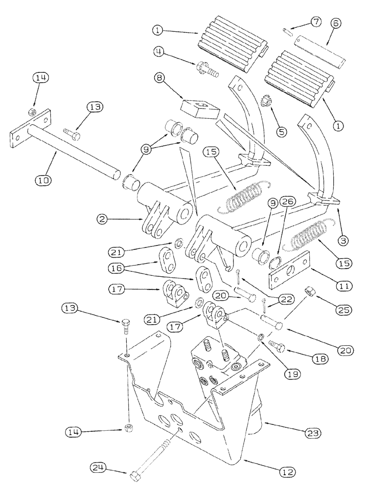 Схема запчастей Case IH 620 - (07-01) - MASTER BRAKE CONTROLS (5.1) - BRAKES