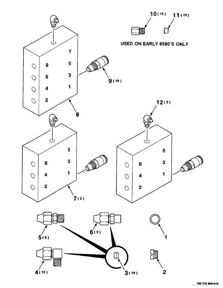 Схема запчастей Case IH 8590 - (06-68) - LUBE KIT-MAIN BALER, 700710805 LUBE KIT, MAIN BALER, COMPLETE, SN. CFH0139001 THRU CFH0139499 (14) - BALE CHAMBER