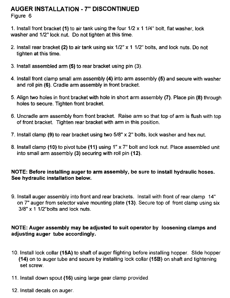 Схема запчастей Case IH 2000 - (A15) - AUGER INSTALLATION - 7" DISCONTINUED 