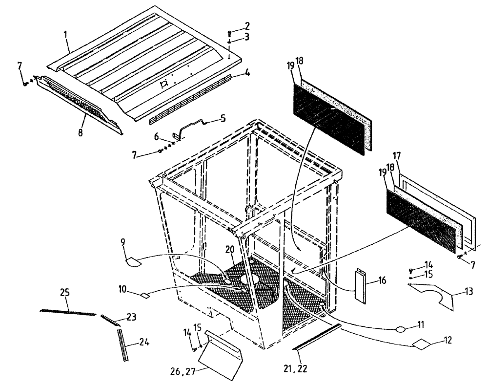 Схема запчастей Case IH 7700 - (A05[05A]) - CABIN/HOOD/COVERS/MATS/INSULATION Mainframe & Functioning Components