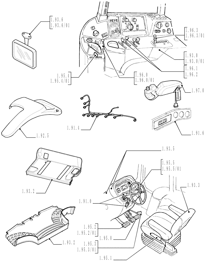 Схема запчастей Case IH MAXXUM 110 - (SEC. 10[02]) - OPERATORS PLATFORM / CAB (00) - GENERAL