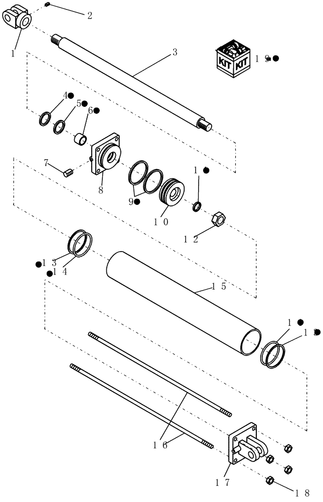Схема запчастей Case IH 400 - (35.900.02) - 4" X 24" HYDRAULIC CYLINDER - MONARCH (35) - HYDRAULIC SYSTEMS