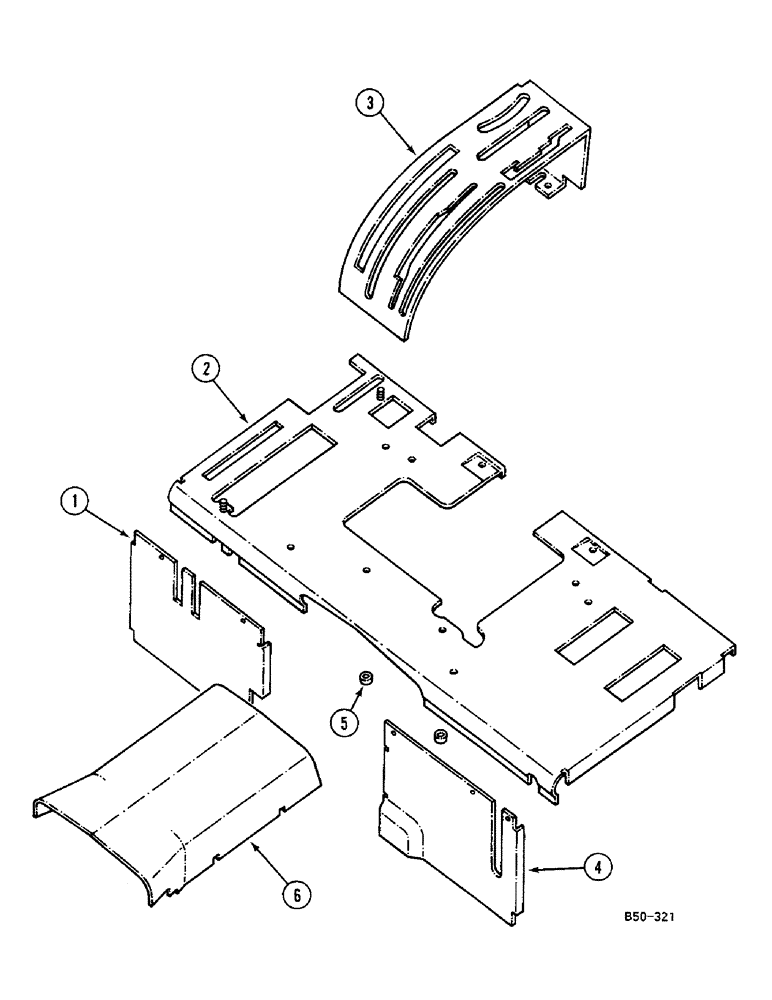 Схема запчастей Case IH 685 - (9-726) - REAR PANELS - SYNCHROMESH -, VERSION WITHOUT A CAB (09) - CHASSIS/ATTACHMENTS