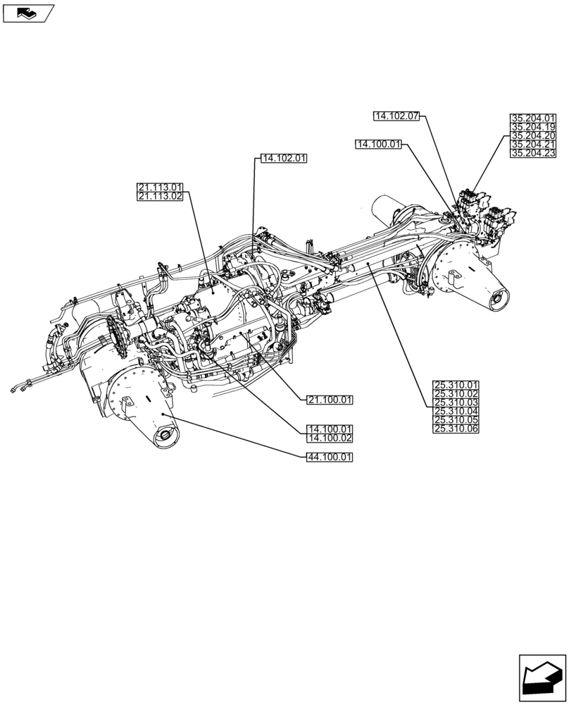 Схема запчастей Case IH STEIGER 400 - (00.000.04) - PICTORIAL INDEX-CHASSIS (00) - GENERAL & PICTORIAL INDEX