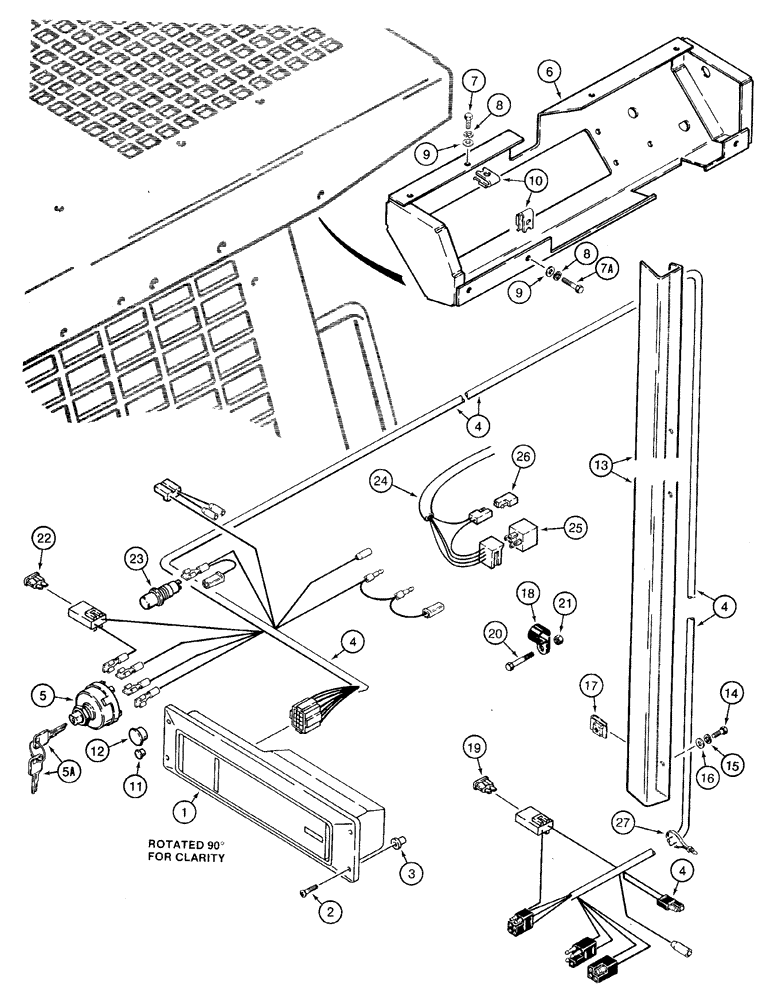 Схема запчастей Case IH 1835C - (4-12) - FRONT HARNESS AND INSTRUMENT CLUSTER PRIOR TO P.I.N. JAF003767 (04) - ELECTRICAL SYSTEMS