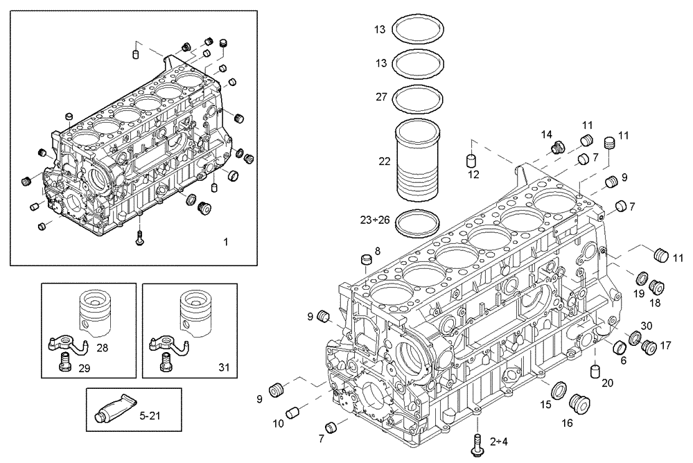 Схема запчастей Case IH F3AE0684J B902 - (0400.163) - CRANKCASE 