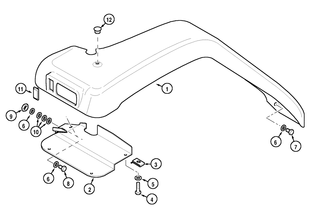 Схема запчастей Case IH MX150 - (09-07) - REAR FENDERS - CAB (90) - PLATFORM, CAB, BODYWORK AND DECALS