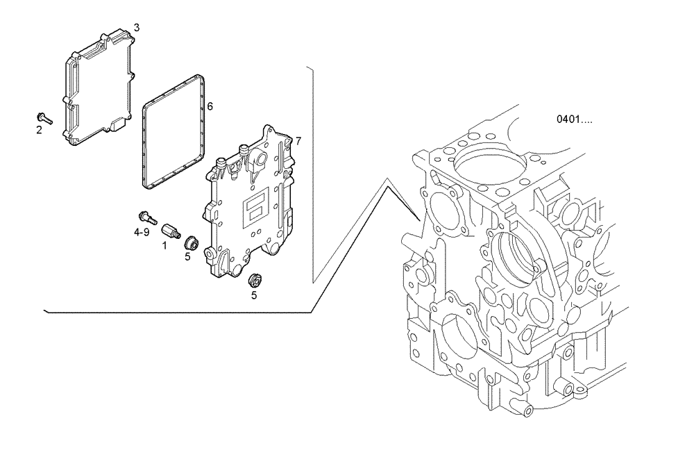 Схема запчастей Case IH F3BE0684G E901 - (1701.007) - ELECTRONIC CONTROL UNIT 