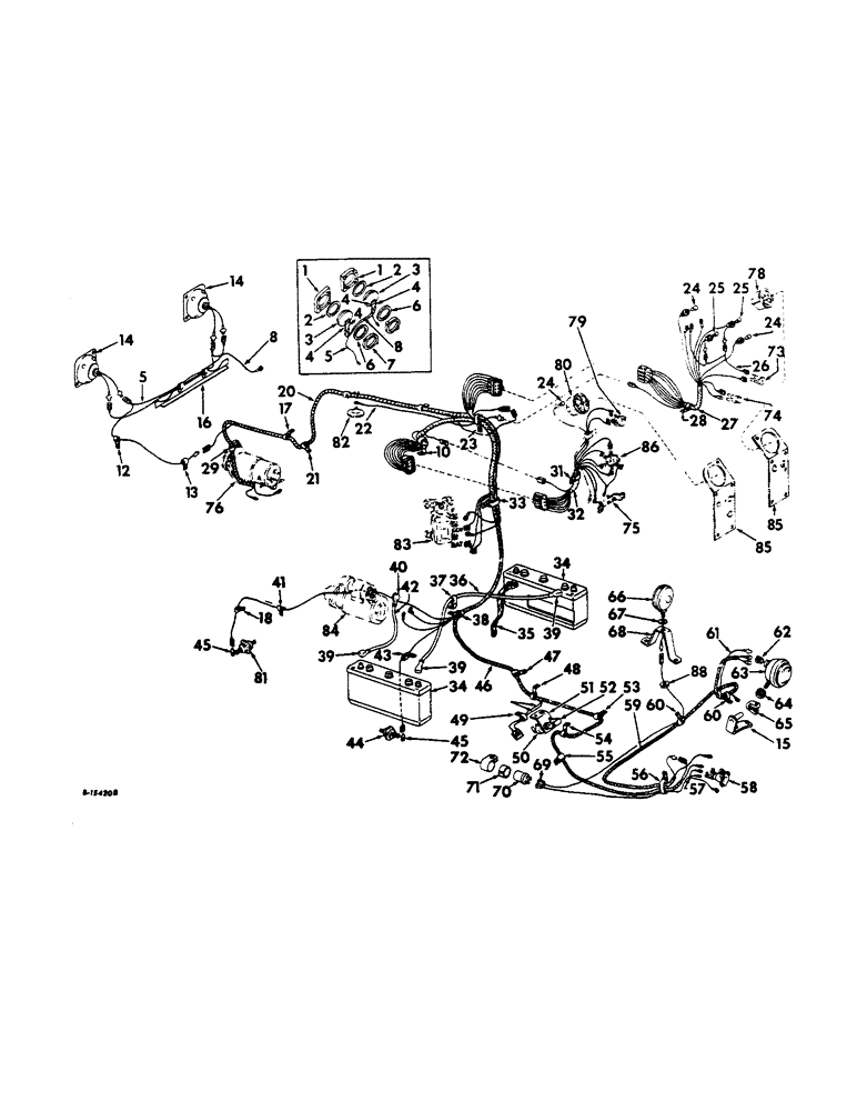 Схема запчастей Case IH 806 - (G-30) - ELECTRICAL SYSTEM, STARTING AND LIGHTING, INTERNATIONAL DIESEL ENGINE TRACTORS WITH GENERATOR (06) - ELECTRICAL SYSTEMS