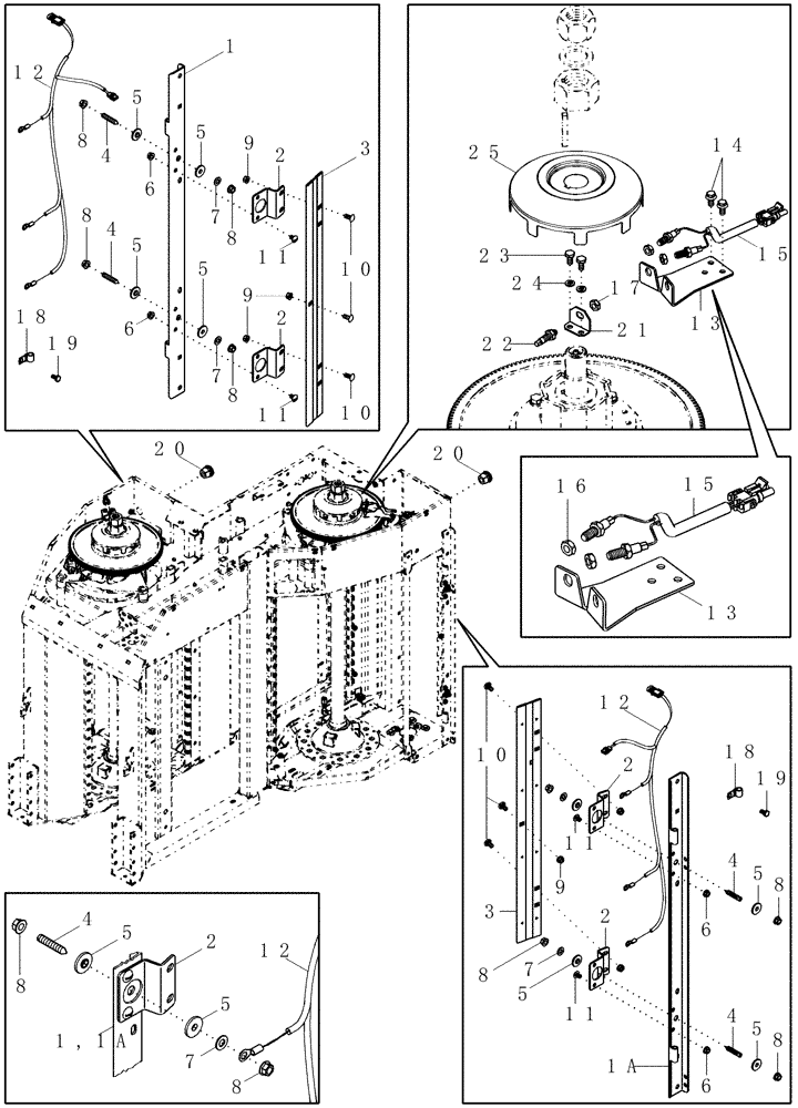 Схема запчастей Case IH 625 - (55.100.08[01]) - HARNESS, ROTOR AND CHOKE SENSORS (55) - ELECTRICAL SYSTEMS