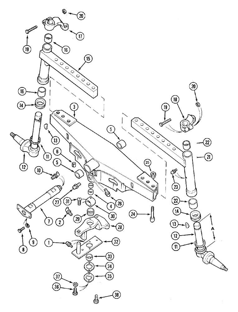 Схема запчастей Case IH C50 - (05-07) - ADJUSTABLE FRONT AXLE - STRAIGHT, 52 TO 82 INCH TREAD WIDTHS (05) - STEERING