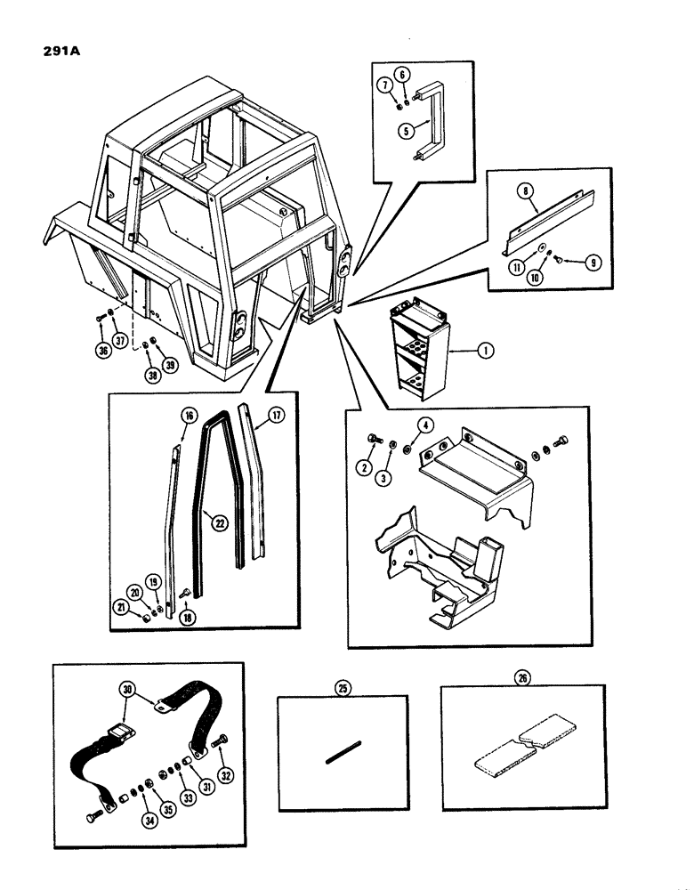 Схема запчастей Case IH 770 - (291A) - CAB, LOWER SHEET METAL, BETTENDORF (09) - CHASSIS/ATTACHMENTS