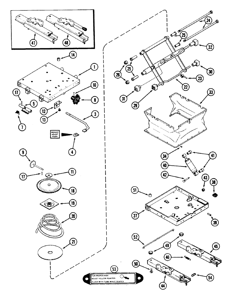 Схема запчастей Case IH 2594 - (9-052) - CLOTH SEAT, WITH ISOLATOR ATTACHMENT (09) - CHASSIS/ATTACHMENTS