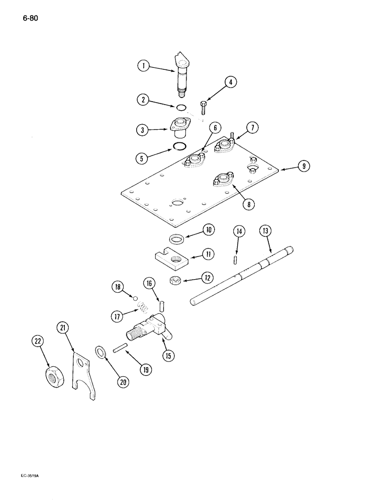 Схема запчастей Case IH 995 - (6-080) - CREEPER SHIFT CONTROL, INTERNAL (06) - POWER TRAIN