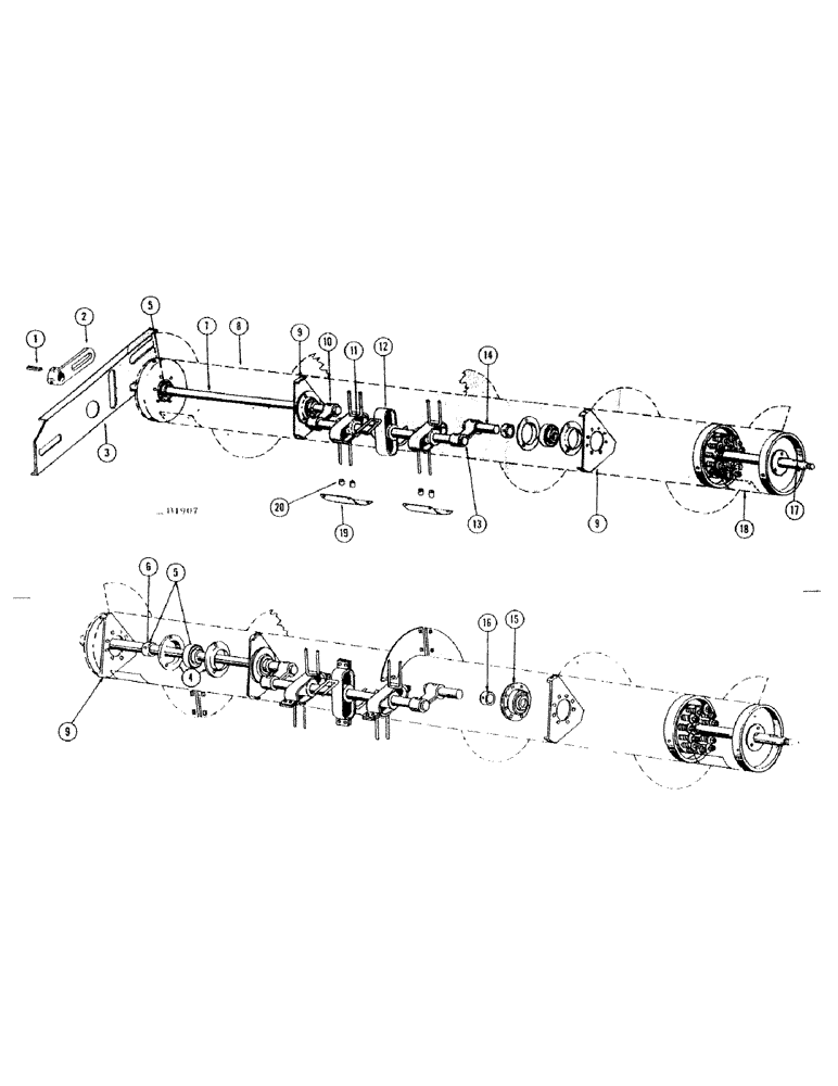 Схема запчастей Case IH 1010 - (062) - RETRACTABLE FINGER TYPE HEADER AUGER (58) - ATTACHMENTS/HEADERS