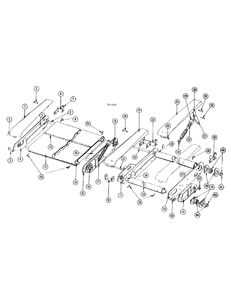 Схема запчастей Case IH 1010 - (022) - DRAPER ROLL ASSEMBLY, HEAVY DUTY EXTENDED CUTTER BAR (58) - ATTACHMENTS/HEADERS