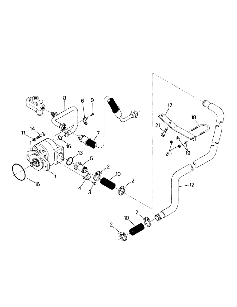 Схема запчастей Case IH KM-325 - (08-08A) - HYDRAULIC PUMP AND ATTACHING PARTS, KOMATSU ENGINE (07) - HYDRAULICS