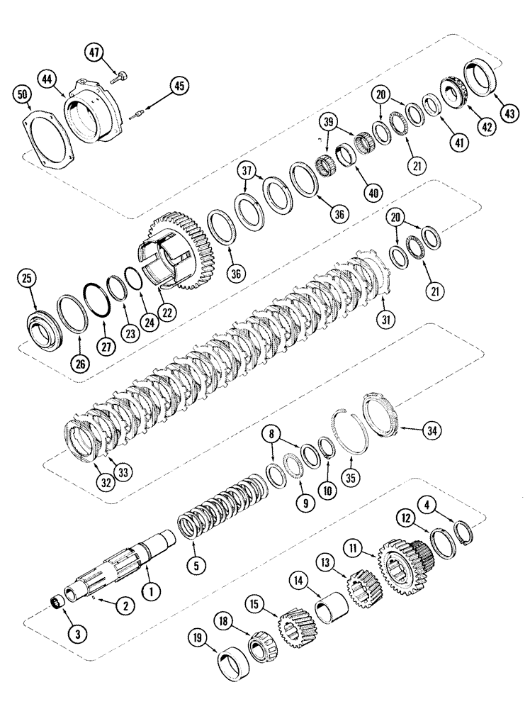 Схема запчастей Case IH MX255 - (06-25) - RANGE TRANSMISSION - COUNTERSHAFT (06) - POWER TRAIN