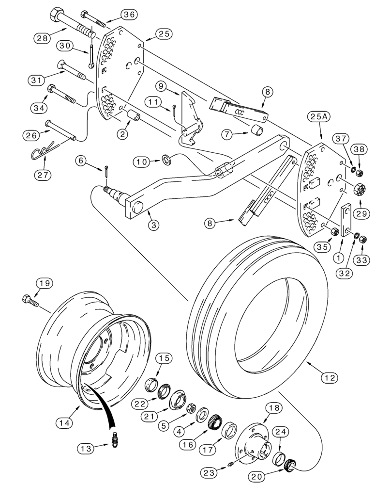 Схема запчастей Case IH 165 - (09-09) - WHEEL, GAUGE, FOR 4 AND 5 FURROW PLOWS, BUILT PRIOR TO 1980 (09) - CHASSIS/ATTACHMENTS