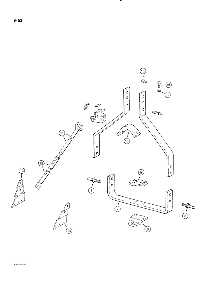 Схема запчастей Case IH 350 - (9-52) - HITCH WEIGHT TRANSFER ATTACHMENT (09) - CHASSIS/ATTACHMENTS