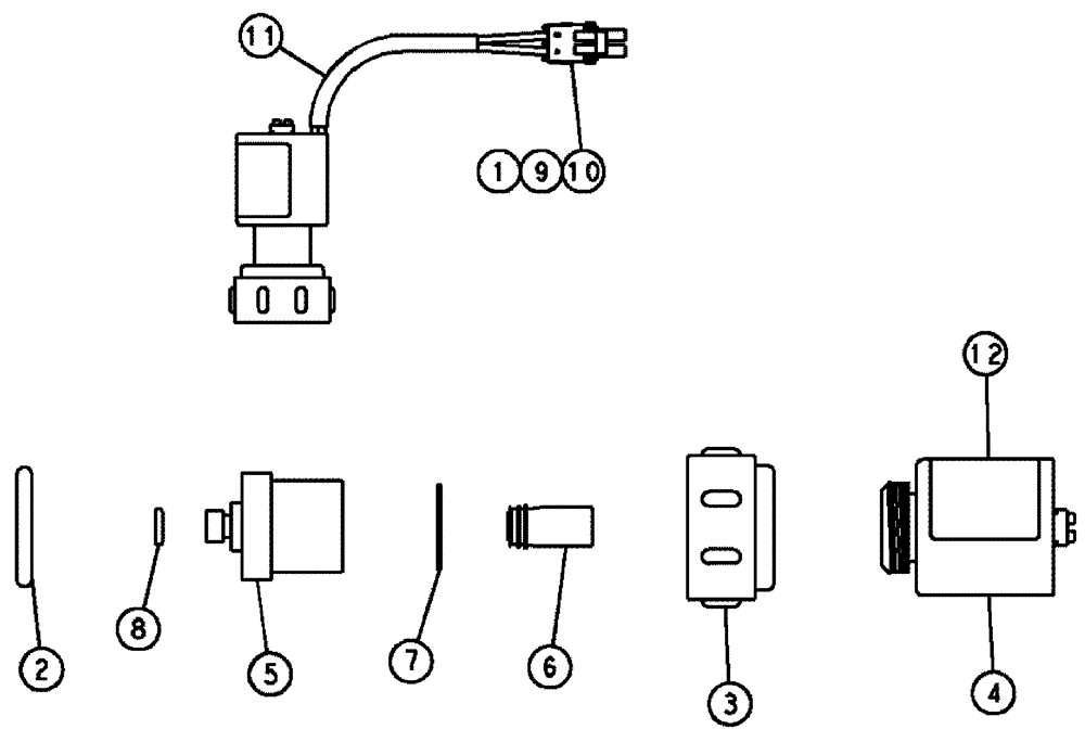 Схема запчастей Case IH SPX3310 - (12-011) - SOLENOID, AIM, WILGER 150P (06) - ELECTRICAL
