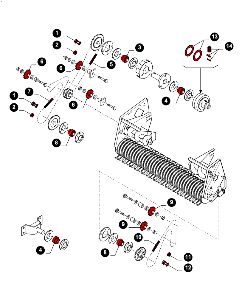 Схема запчастей Case IH LBX332P - (00.00LB009[01]) - MAINTENANCE PARTS, PICK-UP MAIN DRIVE (00) - GENERAL