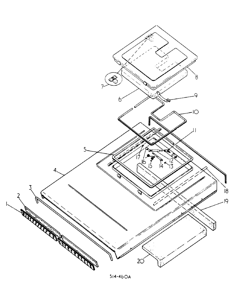 Схема запчастей Case IH 278 - (13-060) - ROOF, SEKURA (05) - SUPERSTRUCTURE