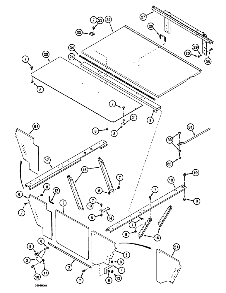 Схема запчастей Case IH 2055 - (9F-04) - ENGINE AND RADIATOR SHIELDS, FRONT ACCESS DOOR AND SUPPORTS (12) - CHASSIS