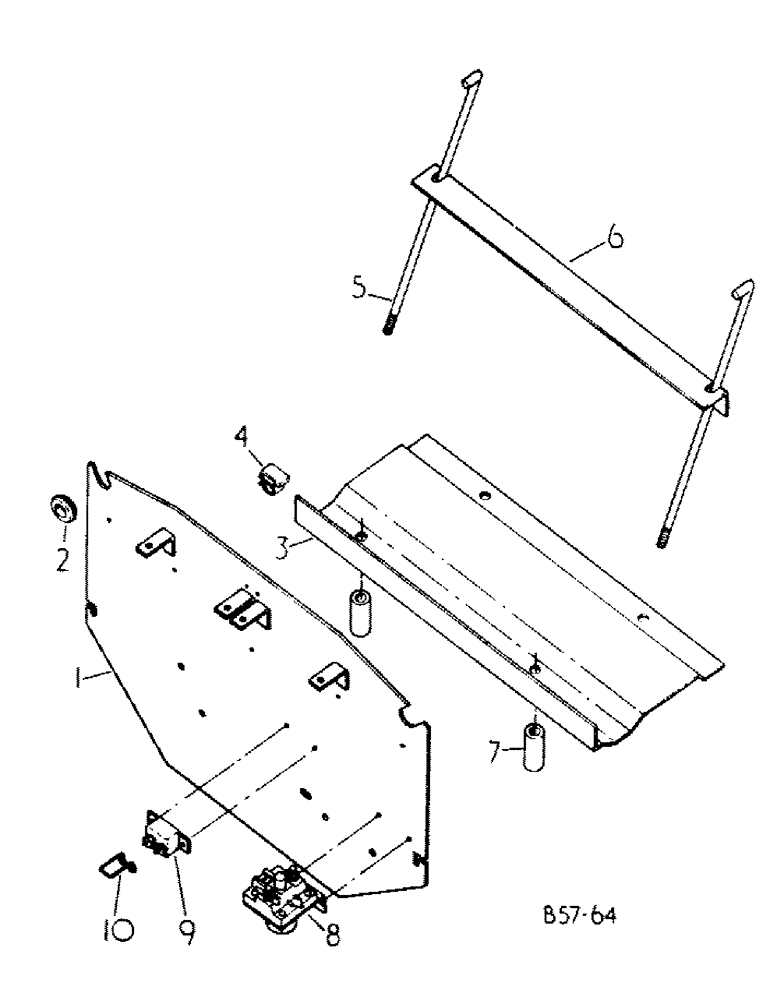 Схема запчастей Case IH 384 - (08-07) - ELECTRICAL, BATTERY TRAY AND HEAT SHIELD, TRACTORS WITH SERIAL NO. 1936 AND ABOVE (06) - ELECTRICAL