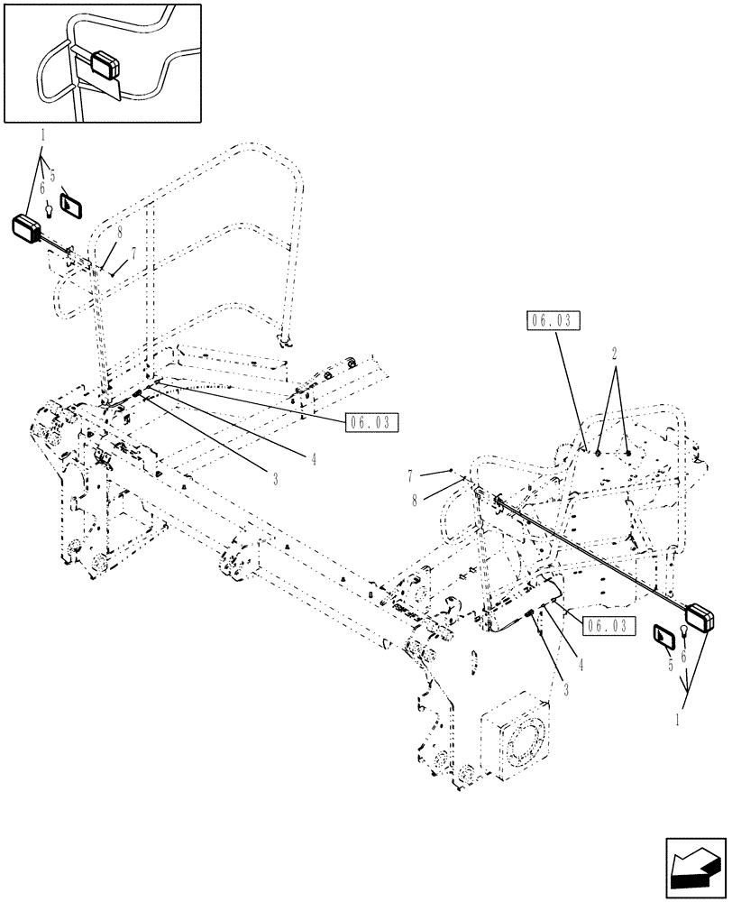 Схема запчастей Case IH WDX2302 - (06.02[02]) - FRONT FRAME ELECTRICAL, FROM 1/01/06 (06) - ELECTRICAL SYSTEMS
