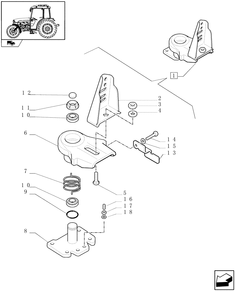 Схема запчастей Case IH FARMALL 85C - (1.43.0/03A) - DYNAMIC FRONT FENDERS (4WD) - SUPPORTS - BREAKDOWN (04) - FRONT AXLE & STEERING