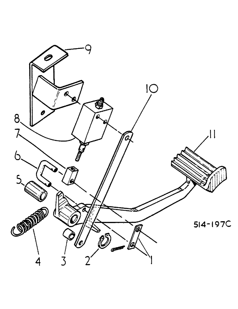 Схема запчастей Case IH 268 - (07-117) - FOOT-N-INCH AND CONTROLS, TRACTOR FITTED W/H/SPEED CONTROLS (04) - Drive Train