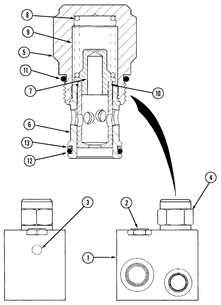 Схема запчастей Case IH 1250 - (35.138.21) - HYDRAULICS - CHECK/FLOW LIMITER VALVE ASSEMBLY 296823A2 (35) - HYDRAULIC SYSTEMS