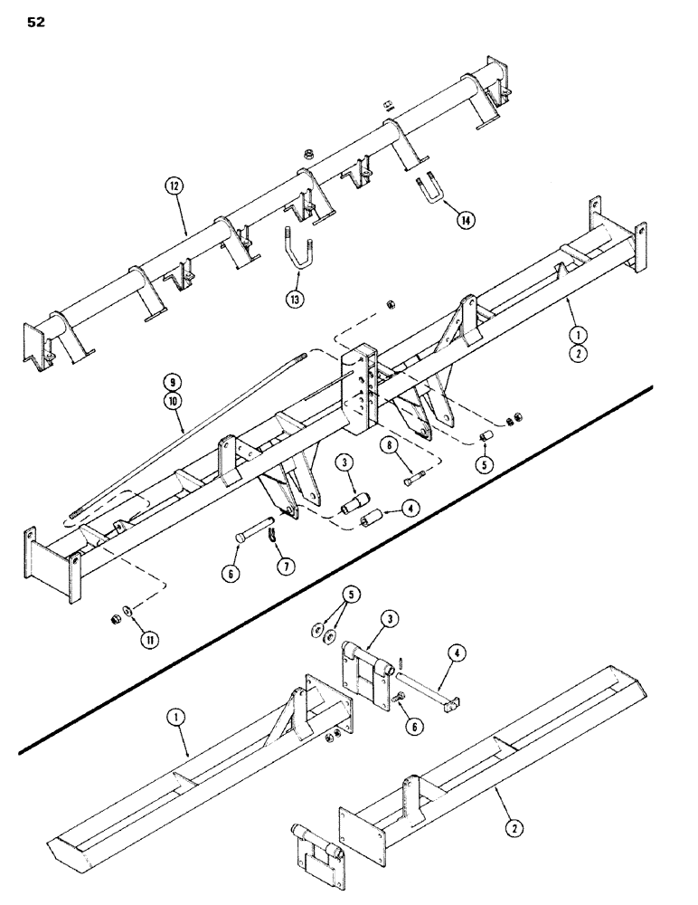 Схема запчастей Case IH 100-SERIES - (52[2]) - WING ASSEMBLY PRIOR TO SN1605900 