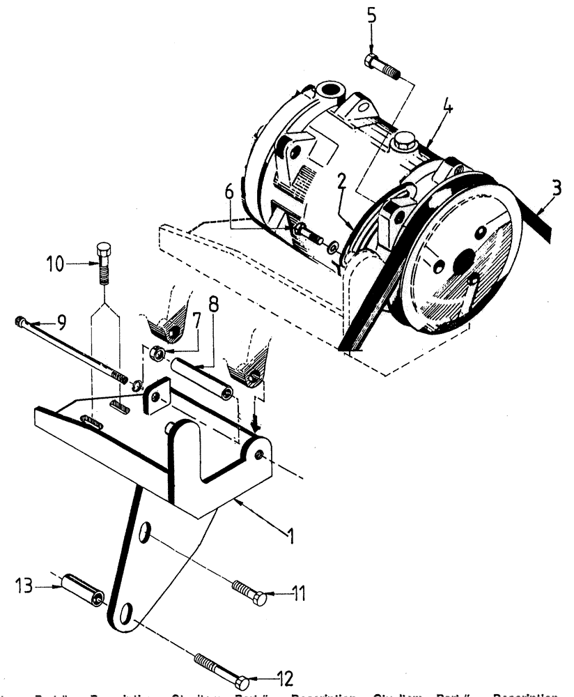 Схема запчастей Case IH 7700 - (A06[04]) - CABIN AIR CONDITIONER COMPRESSOR, MOUNT AND BELT, SERIAL # 7649 AND ONWARDS Mainframe & Functioning Components