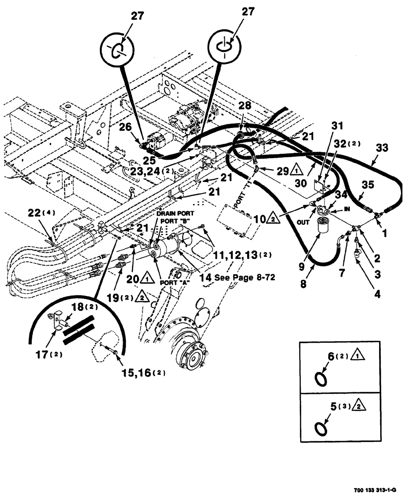 Схема запчастей Case IH 8860 - (08-66) - HEADER DRIVE HYDRAULIC ASSEMBLY (35) - HYDRAULIC SYSTEMS