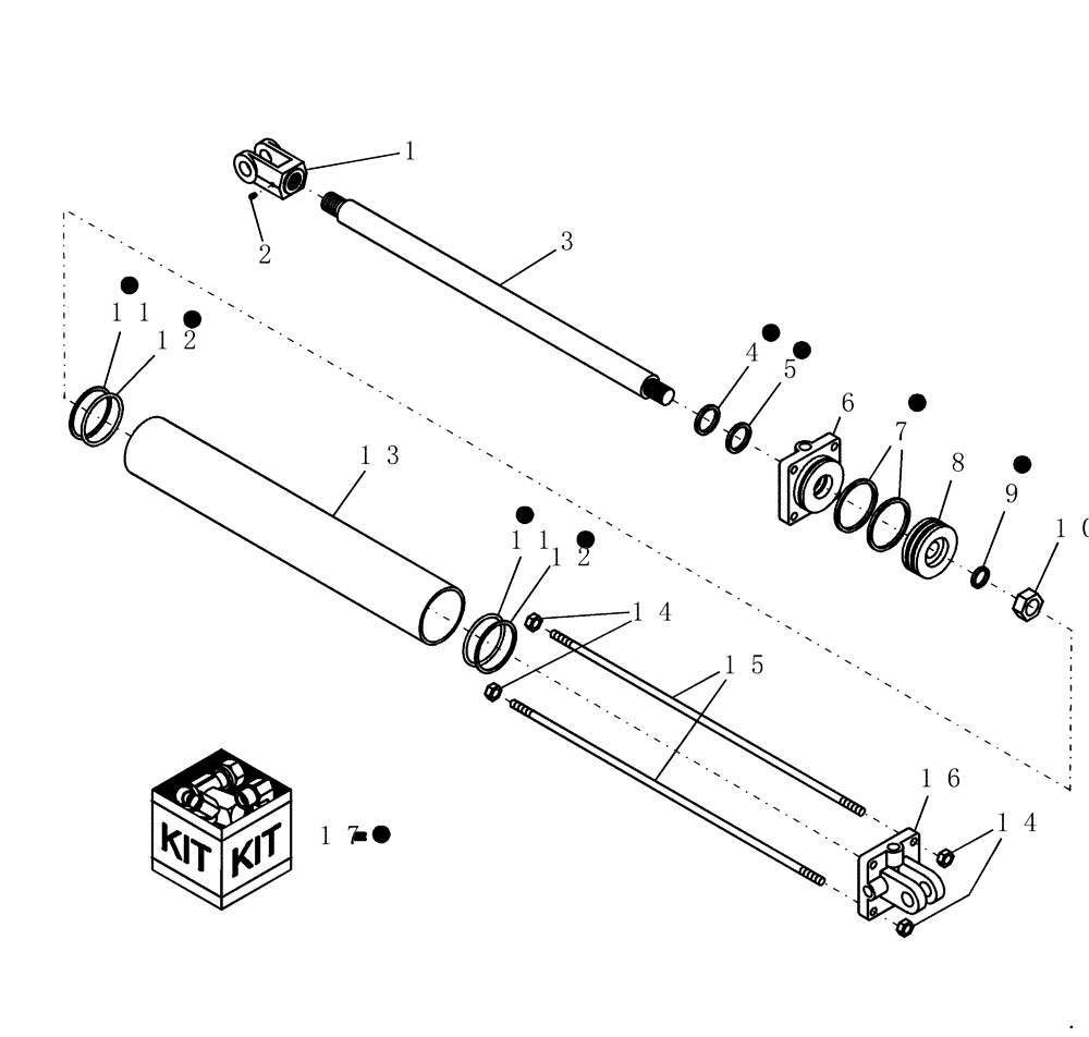 Схема запчастей Case IH 400 - (35.900.03) - 4" X 32" HYDRAULIC CYLINDER - MONARCH (35) - HYDRAULIC SYSTEMS