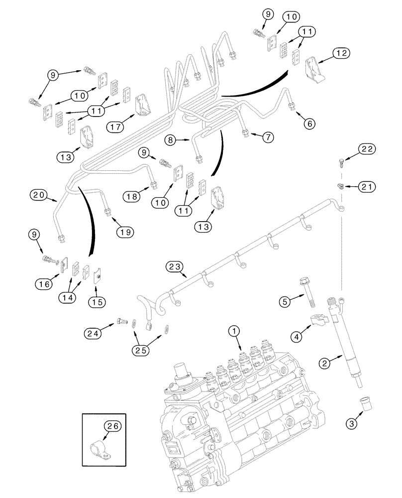 Схема запчастей Case IH 2388 - (03-01) - FUEL INJECTION SYSTEM - BSN HAJ0295001 AND ALL CIS MARKETS (02) - FUEL SYSTEM