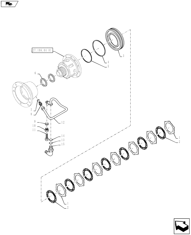 Схема запчастей Case IH PUMA 145 - (27.106.04[02]) - VAR - 390333 - REAR AXLE - DIFFERENTIAL LOCK COMPONENTS (27) - REAR AXLE SYSTEM