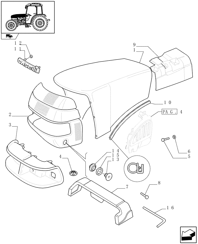 Схема запчастей Case IH FARMALL 95C - (1.83.0[01]) - HOODS (08) - SHEET METAL
